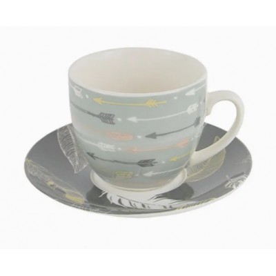 Чайная пара Iris Alicia grey Стрелки 200 мл